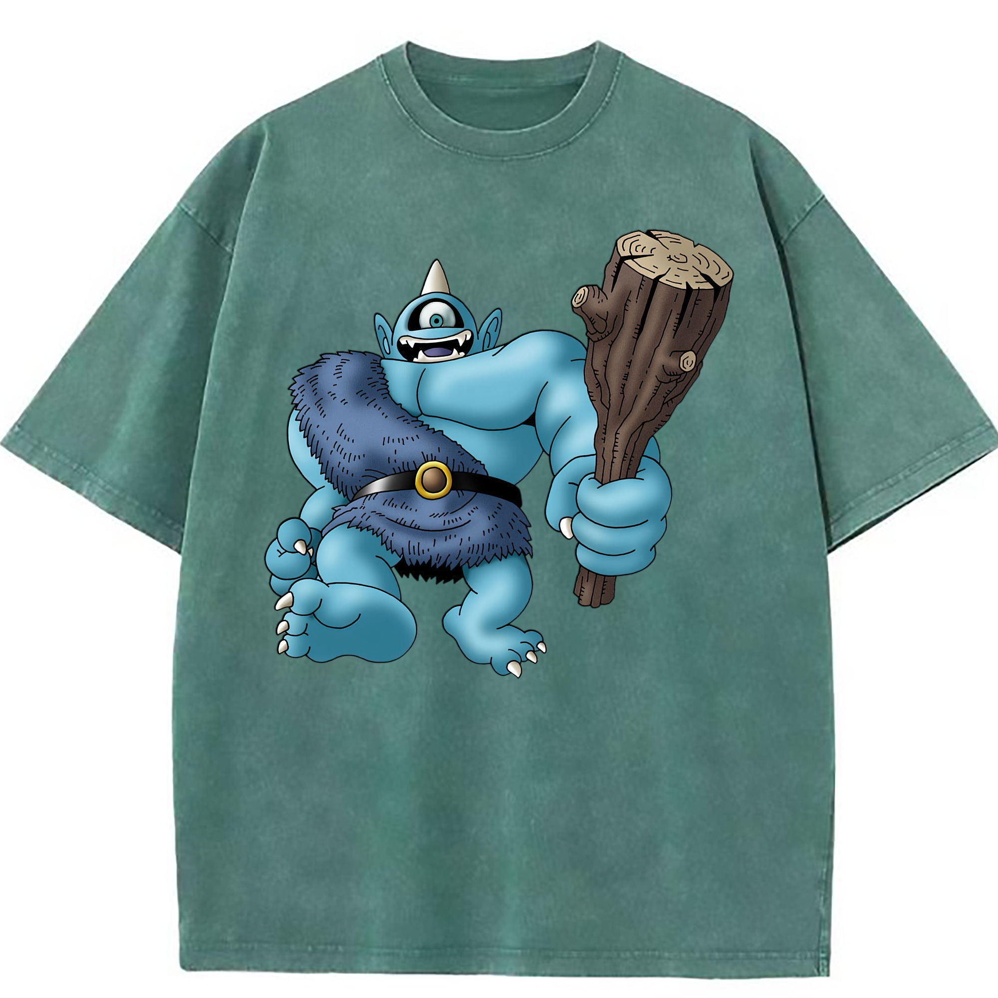 （画像用） ドラゴンクエスト Doragon Kuesuto Dragon Quest 綿100% ヴィンテージ風 半袖Tシャツ（フロントプリント）